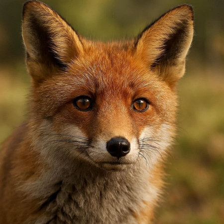 Close-up portrait of a red fox (Vulpes vulpes)