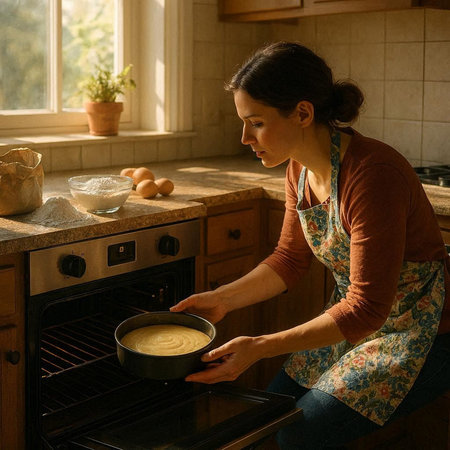 A young woman cooking in the kitchen at home. The concept of a healthy lifestyle.
