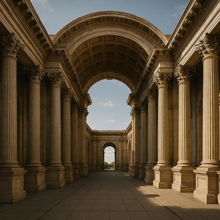 The entrance of the Museum of Fine Arts in Washington, DC.