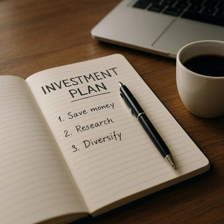 Investment Risk Assessment Strategy Vision Investment Word Graphic Words Pen Notebook