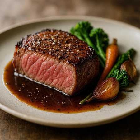 Beef Steak with Garlic and Rosemary, square image