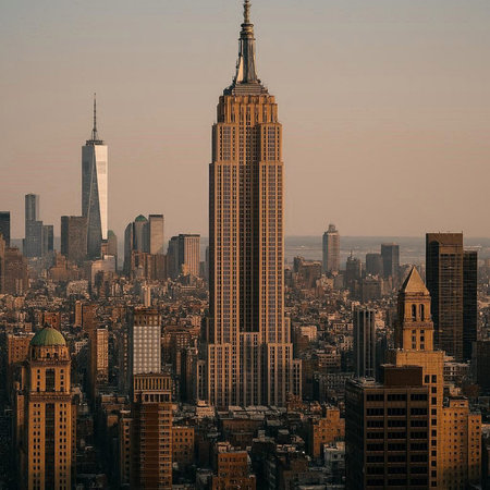New York City Skyscrapers and Empire State Building, USA