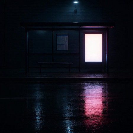 Light in the dark with a door in the background. 3d renderingの写真素材
