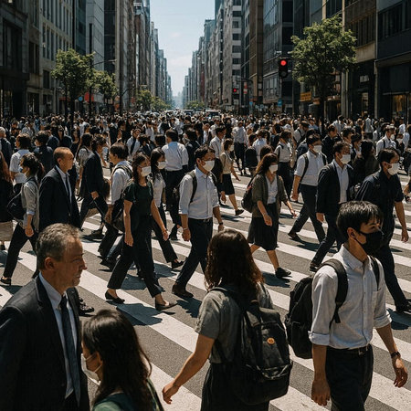 People crossing the street in Manhattan.