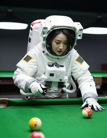 Unidentified players play billiards in Bangkok, Thailand