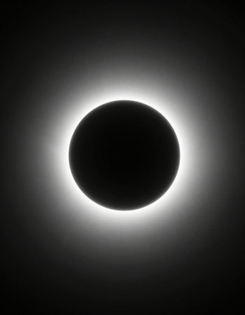 Black and white image of the eclipse.