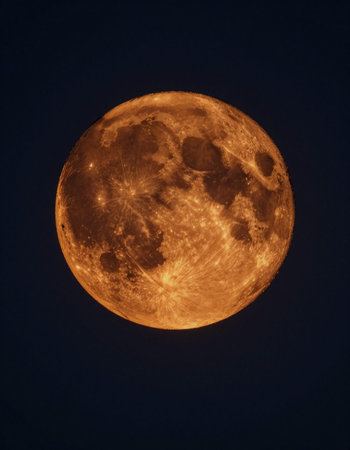 Full moon in the night sky, close up of the full moon