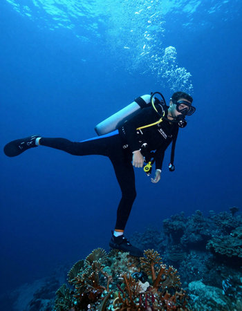 Scuba diver in the Red Sea. Egypt. Sharm El Sheikh.