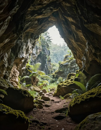 Interior of a cave in the National Park of Sri Lanka.