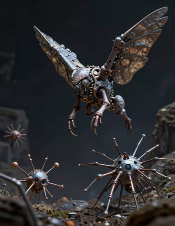 3D illustration of a fantasy alien creature.