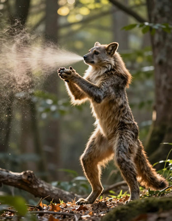 The European Wolf (Canis lupus) in the forest