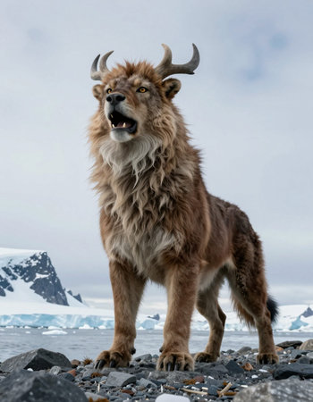 Majestic portrait of a wild animal in the landscape