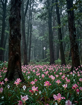 Beautiful spring flowers in the forest at Doi Inthanon National Park, Chiang Mai, Thailand