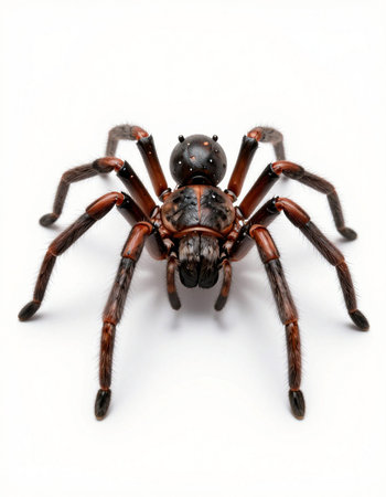 Tarantula spider isolated on white background. Close-up.の写真素材