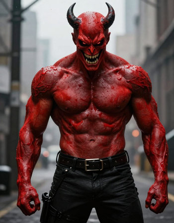 A model walks the street during the annual Halloween parade in Brooklyn.