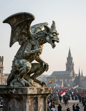 Statue on the Charles Bridge in Prague, Czech Republic