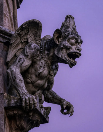 Gargoyle on the cathedral of Saint Mary of the See in Prague