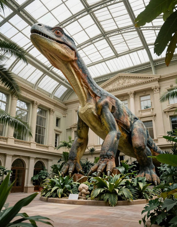 Dinosaur in the Conservatory and Botanical Garden in Washington DC