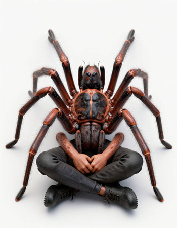 Tarantula isolated on white background. 3d render illustration.
