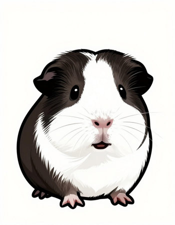 guinea pig on a white background, vector illustration, eps