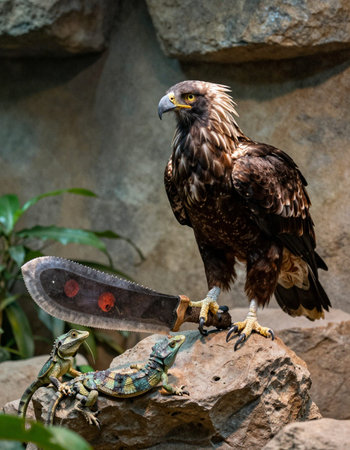 The Golden Eagle, Aquila chrysaetos is a large bird of prey.