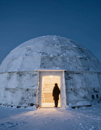 Igloo in winter, Yekaterinburg, Russia