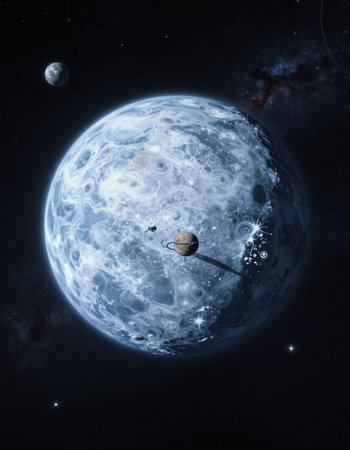 Space scene with planets, stars and galaxies.