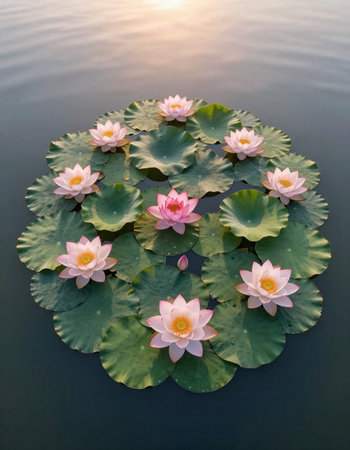 Beautiful lotus in the pond at sunset time, Thailand.