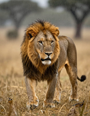 Lion in the Okavango Delta - Moremi National Park in Botswana