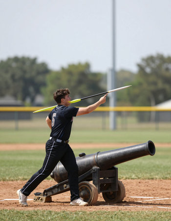 A high school player in action on a game.