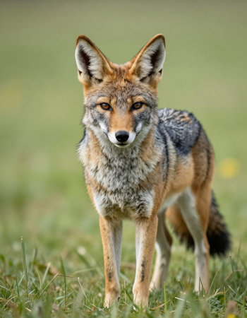 Portrait of a jackal (Canis mesomelas)