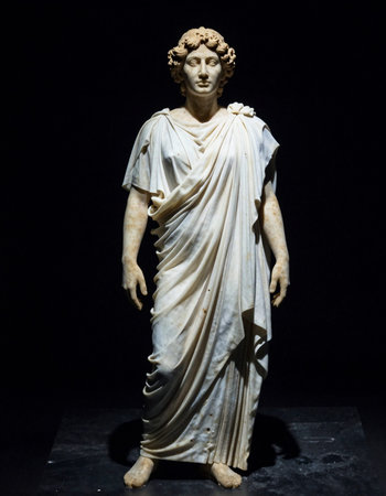 Ancient Greek marble statue in the museum of Anatolia, Istanbul, Turkey