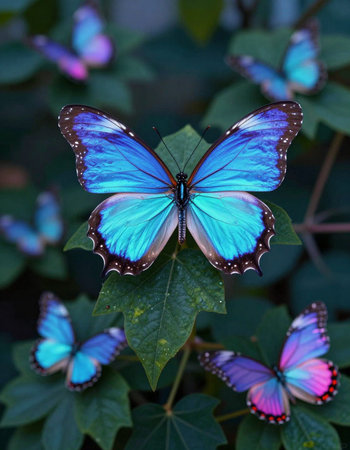 Blue morpho butterfly (Papilio demoleus)