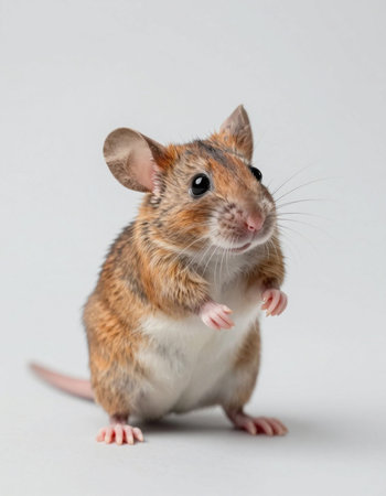 Cute brown hamster isolated on white background. Studio shot.