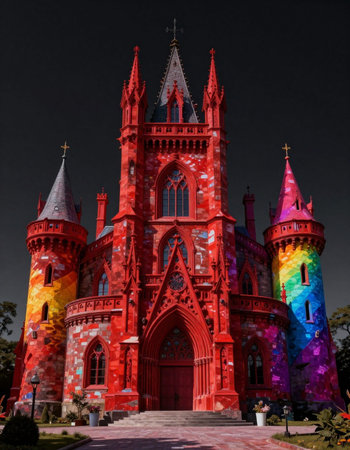 Castle in New York City, United States of America.の写真素材