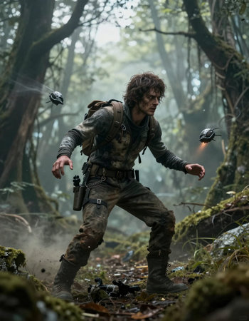 Man in the forest.