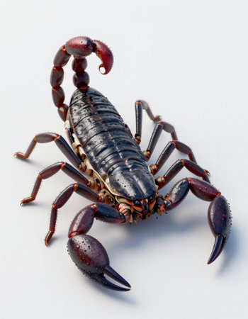 Scorpion isolated on white background. Clipping path included.の写真素材