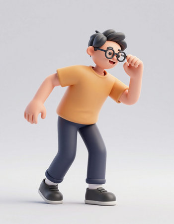 3d illustration of a cartoon characterの写真素材