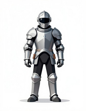 Cartoon knight isolated on white background - 3D rendered illustration.