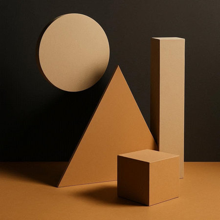 3d render of abstract geometric shapes. Minimalistic composition.