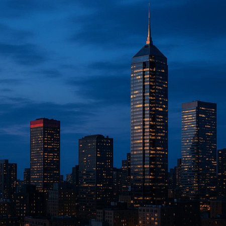 Manhattan Skyline at Dusk, New York City, USA.