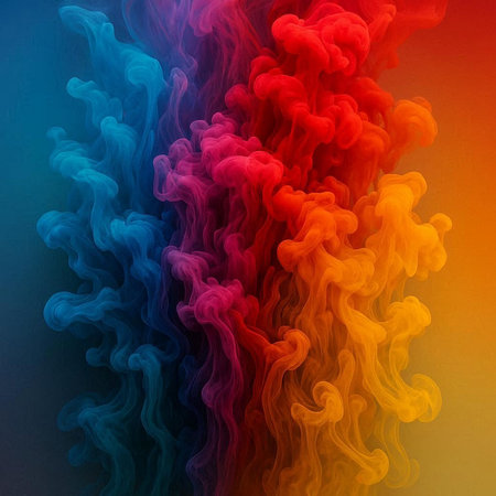 Colorful smoke on a dark background. Abstract background for design.