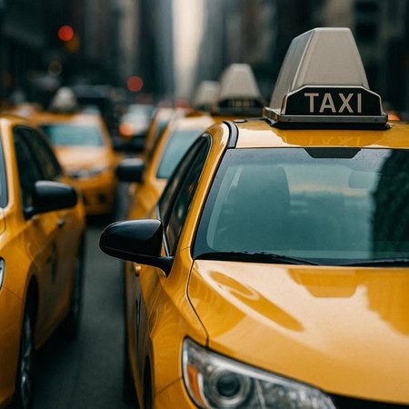 Taxi cabs on the street in New York City, USA