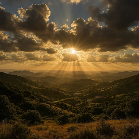 Beautiful sunset in the mountains.
