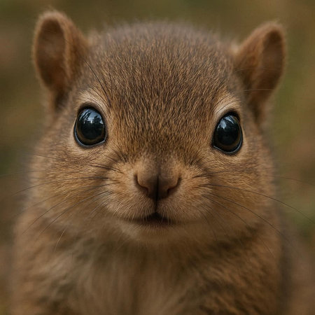 Close-up portrait of a grey squirrel, Sciurus carolinensis