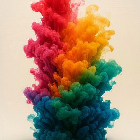 Colorful ink in water isolated on white background. Abstract background.