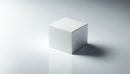White cube on a white background. 3d rendering, 3d illustration