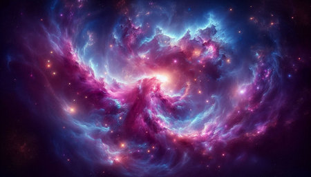 Galaxy and nebula, computer generated abstract background, 3D rendering