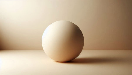White ball on a beige background. 3d render illustration.