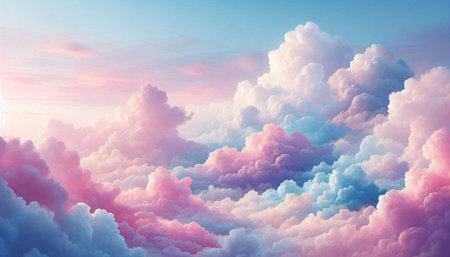 Colorful sky and clouds as a background. 3D illustration.